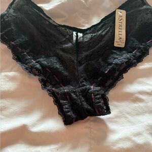 Estrella Cheeky Black Lace Panties